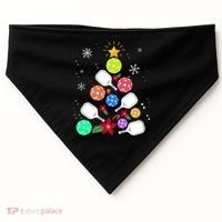 Pickleball Pickle Ball Christmas Tree USA-Made Doggie Bandana thumb 0