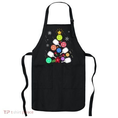 Pickleball Pickle Ball Christmas Tree Apron