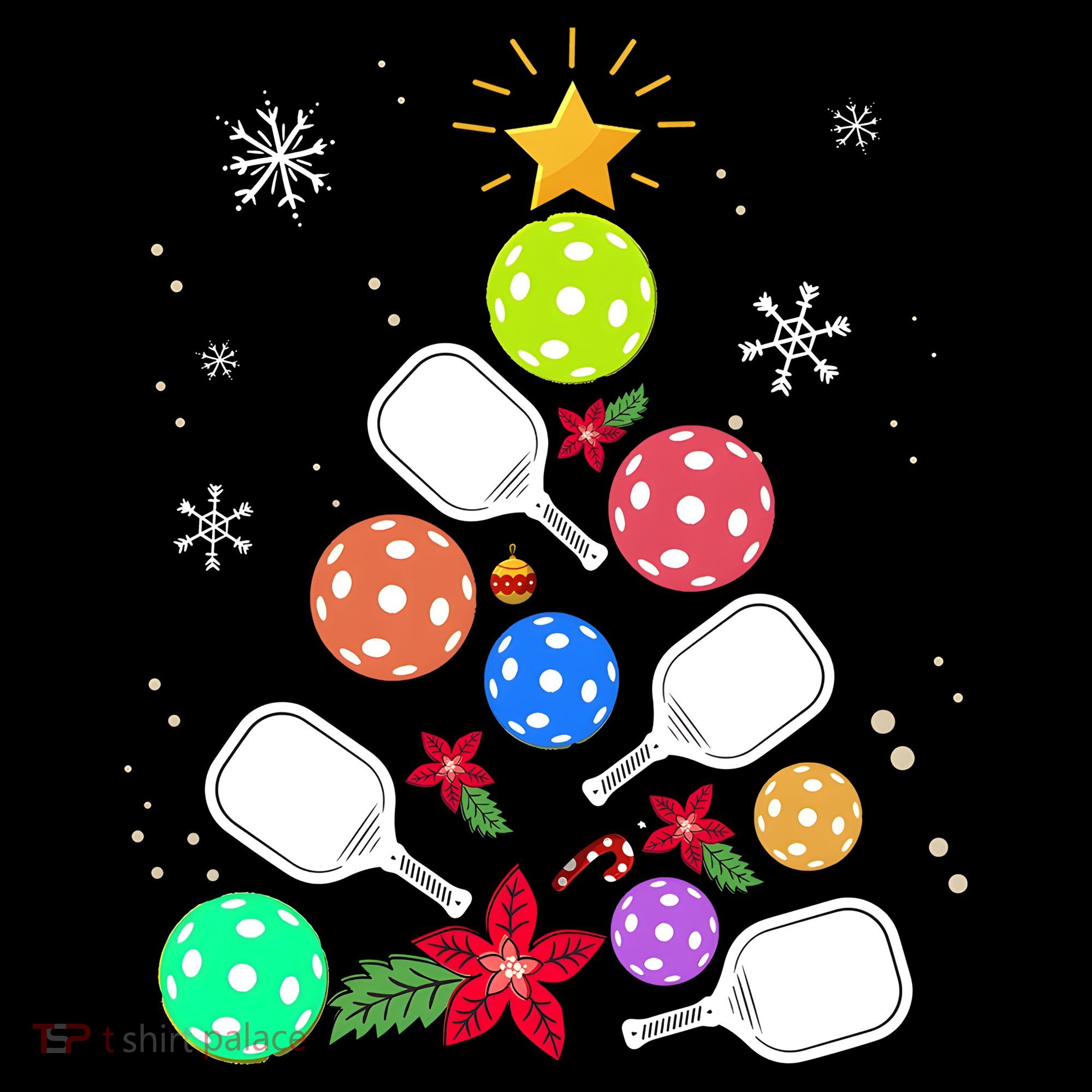 Pickleball Pickle Ball Christmas Tree Apron