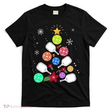Pickleball Pickle Ball Christmas Tree T-Shirt