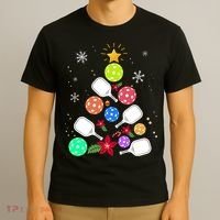 Pickleball Pickle Ball Christmas Tree T-Shirt thumb 3