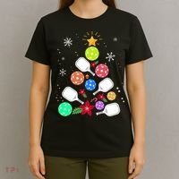 Pickleball Pickle Ball Christmas Tree T-Shirt thumb 4
