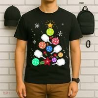 Pickleball Pickle Ball Christmas Tree T-Shirt thumb 6