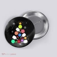 Pickleball Pickle Ball Christmas Tree Button thumb 0