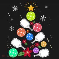 Pickleball Pickle Ball Christmas Tree Button thumb 1