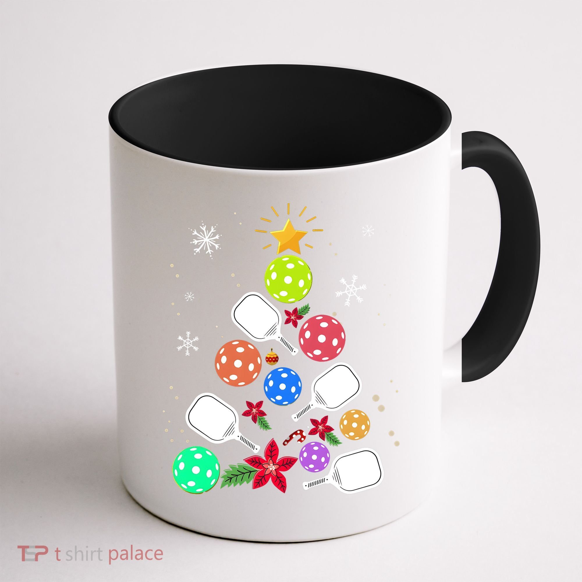 Pickleball Pickle Ball Christmas Tree Coffee Mug