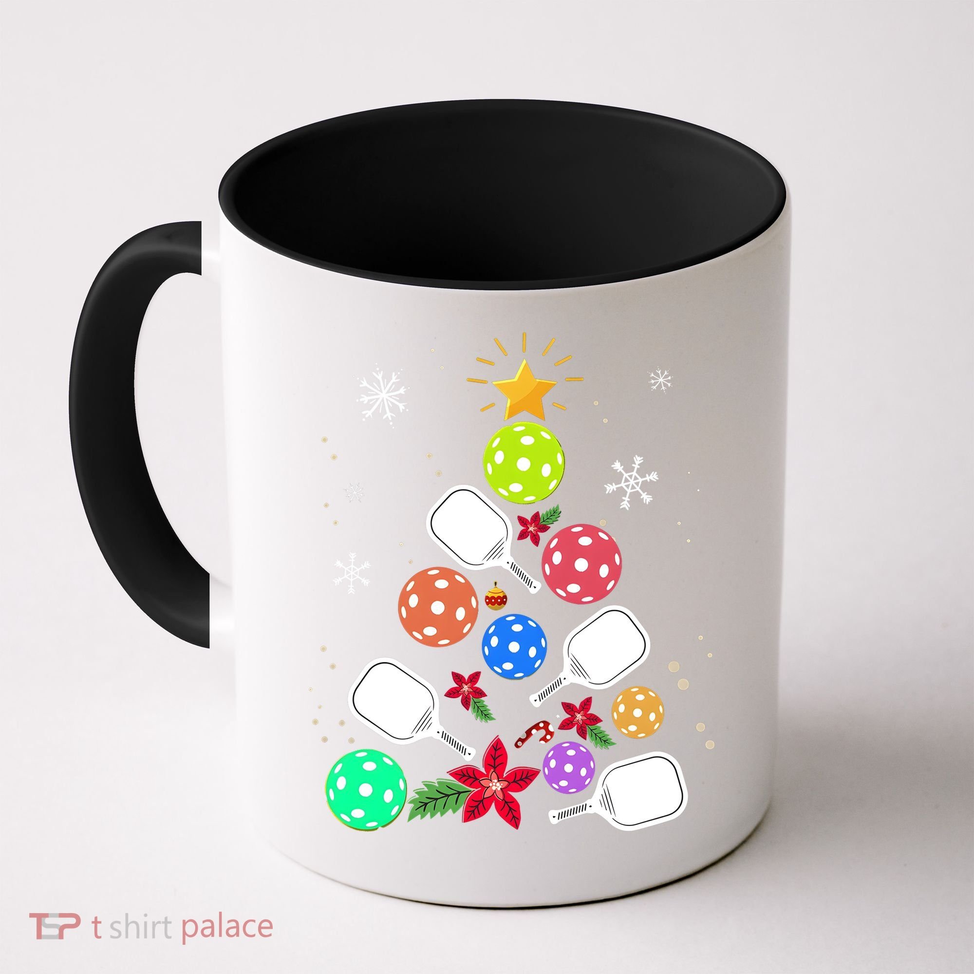 Pickleball Pickle Ball Christmas Tree Coffee Mug