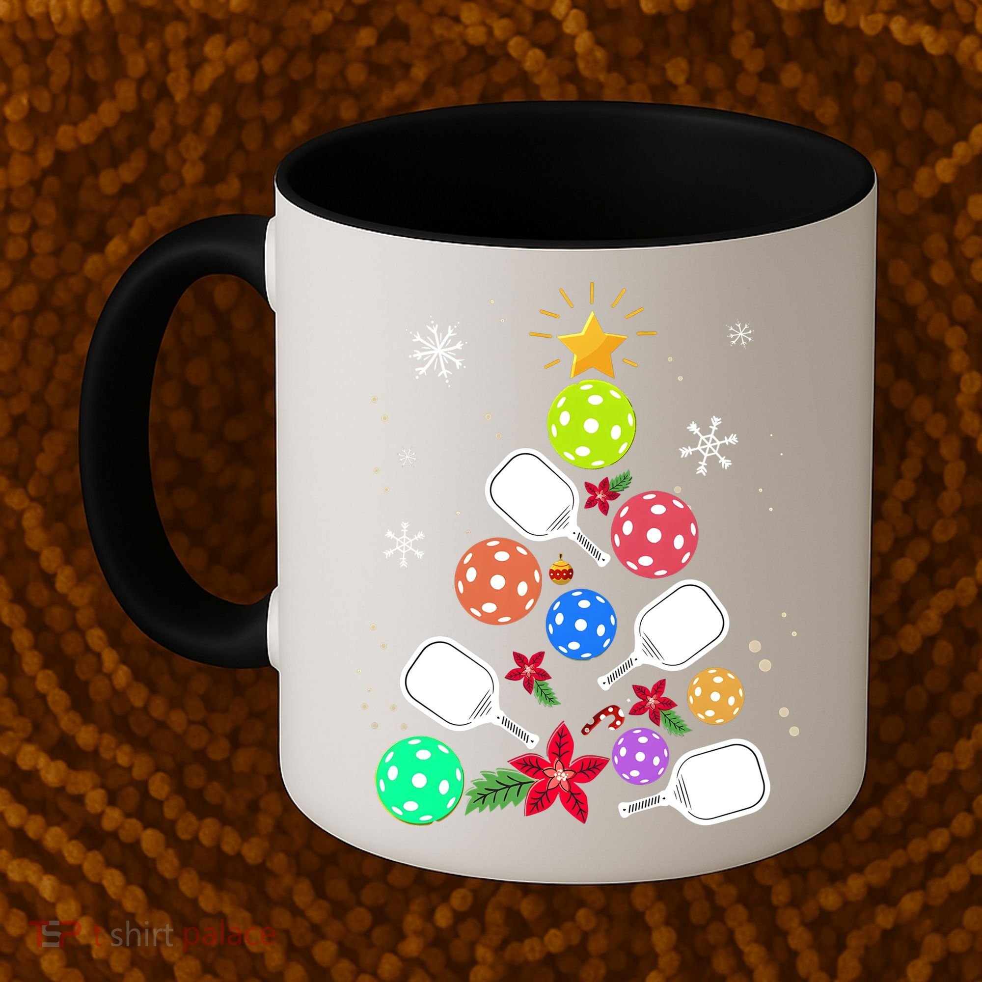Pickleball Pickle Ball Christmas Tree Coffee Mug