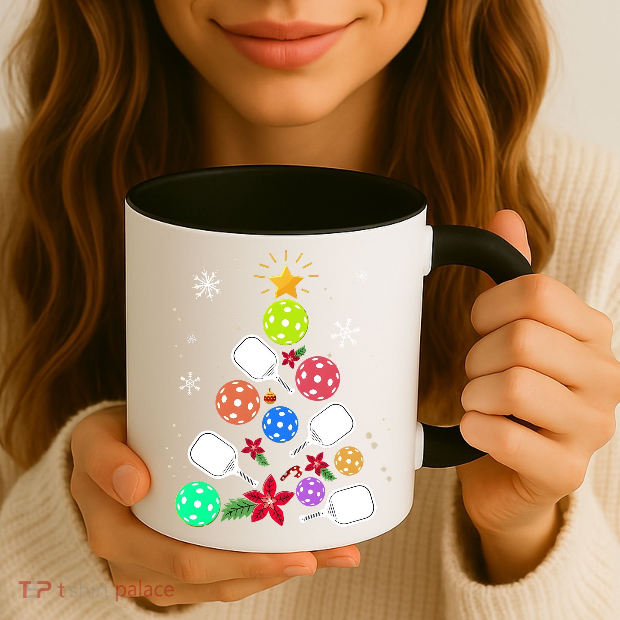 Pickleball Pickle Ball Christmas Tree Coffee Mug