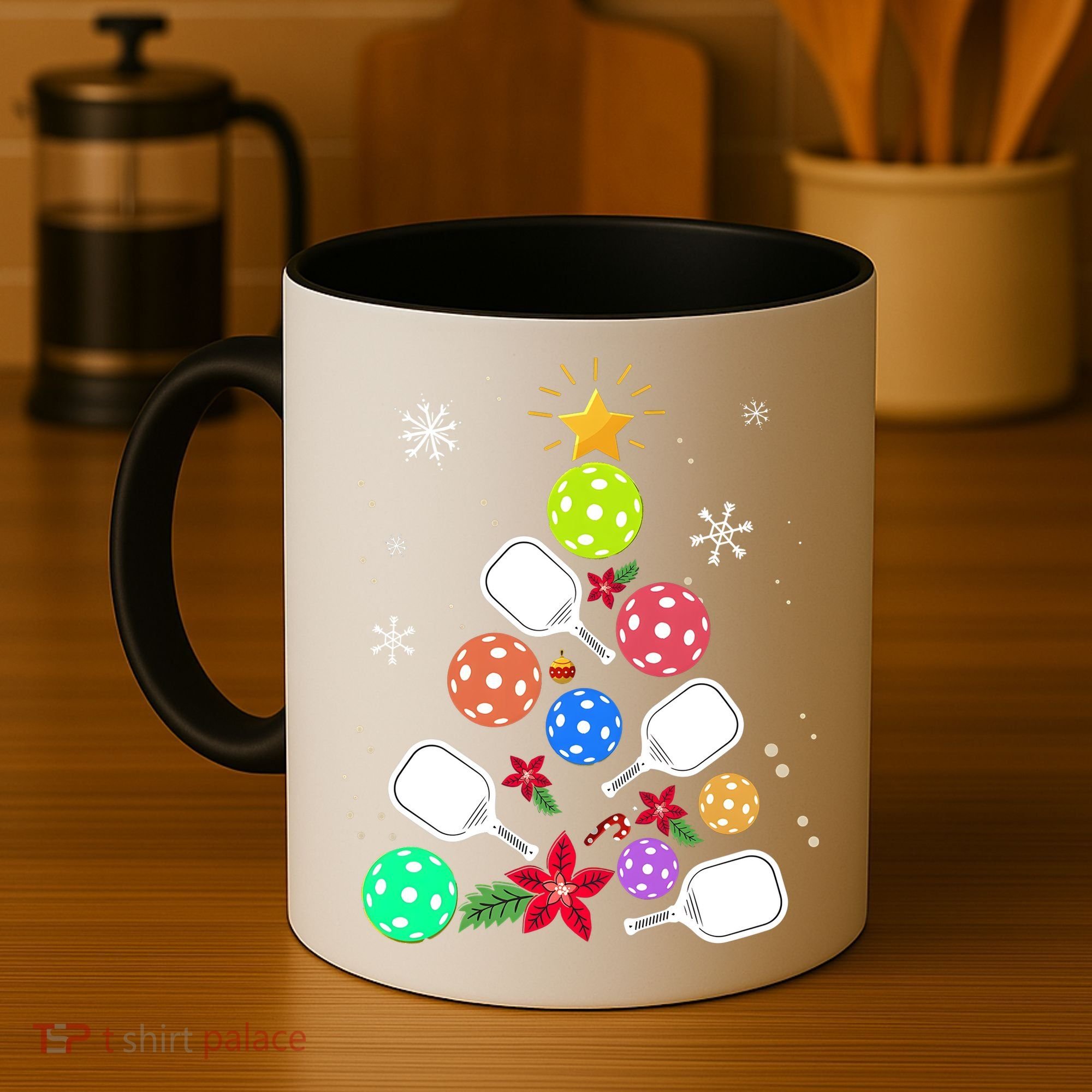Pickleball Pickle Ball Christmas Tree Coffee Mug