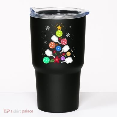 Pickleball Pickle Ball Christmas Tree Tumbler