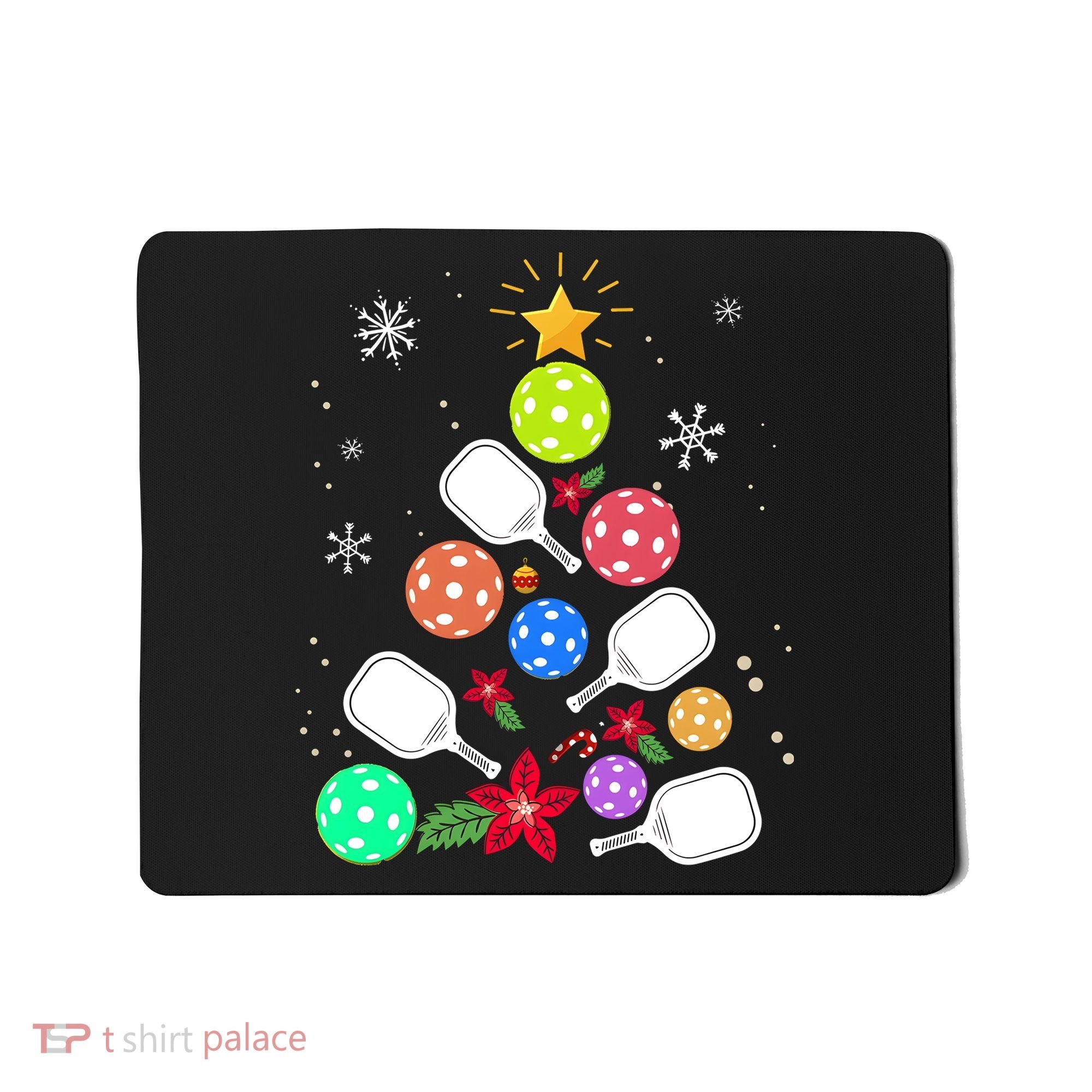 Pickleball Pickle Ball Christmas Tree Mousepad