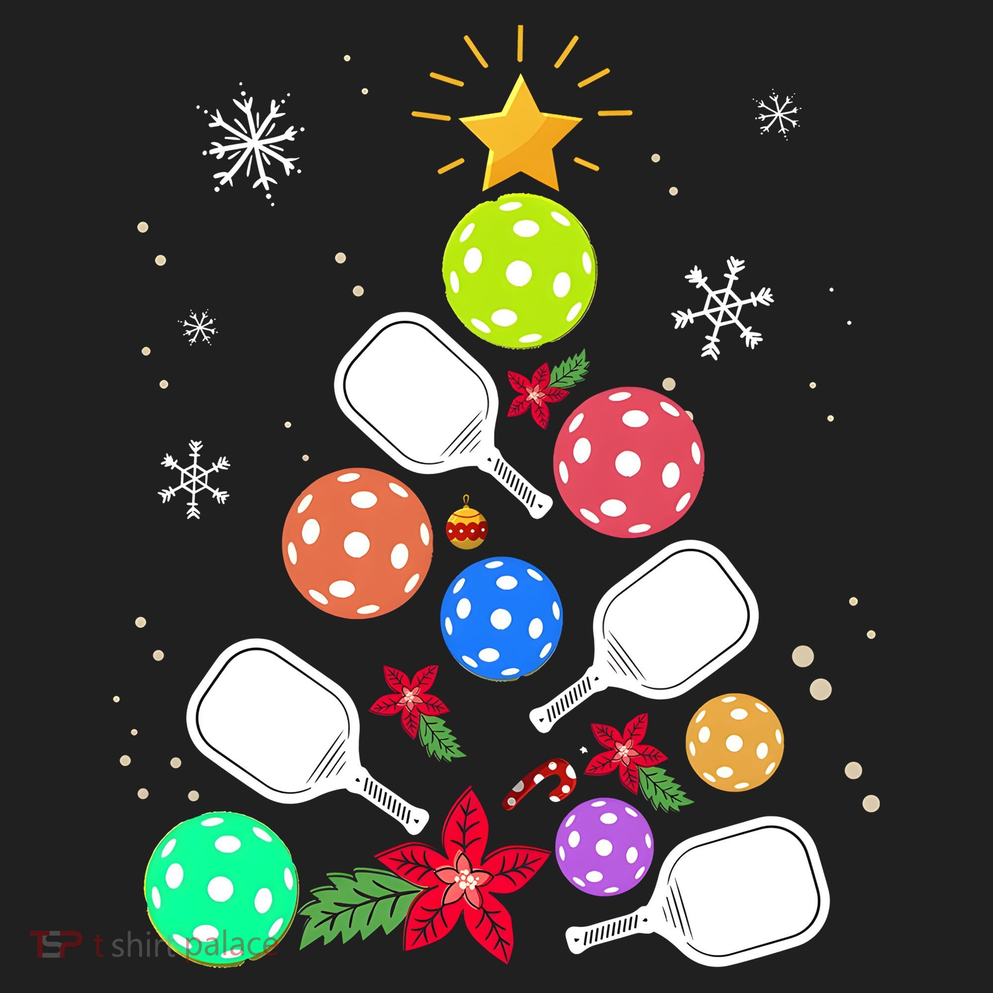 Pickleball Pickle Ball Christmas Tree Hat