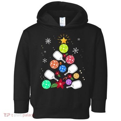 Pickleball Pickle Ball Christmas Tree Toddler Hoodie