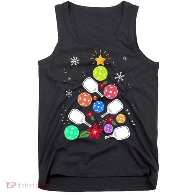 Pickleball Pickle Ball Christmas Tree Tank Top
