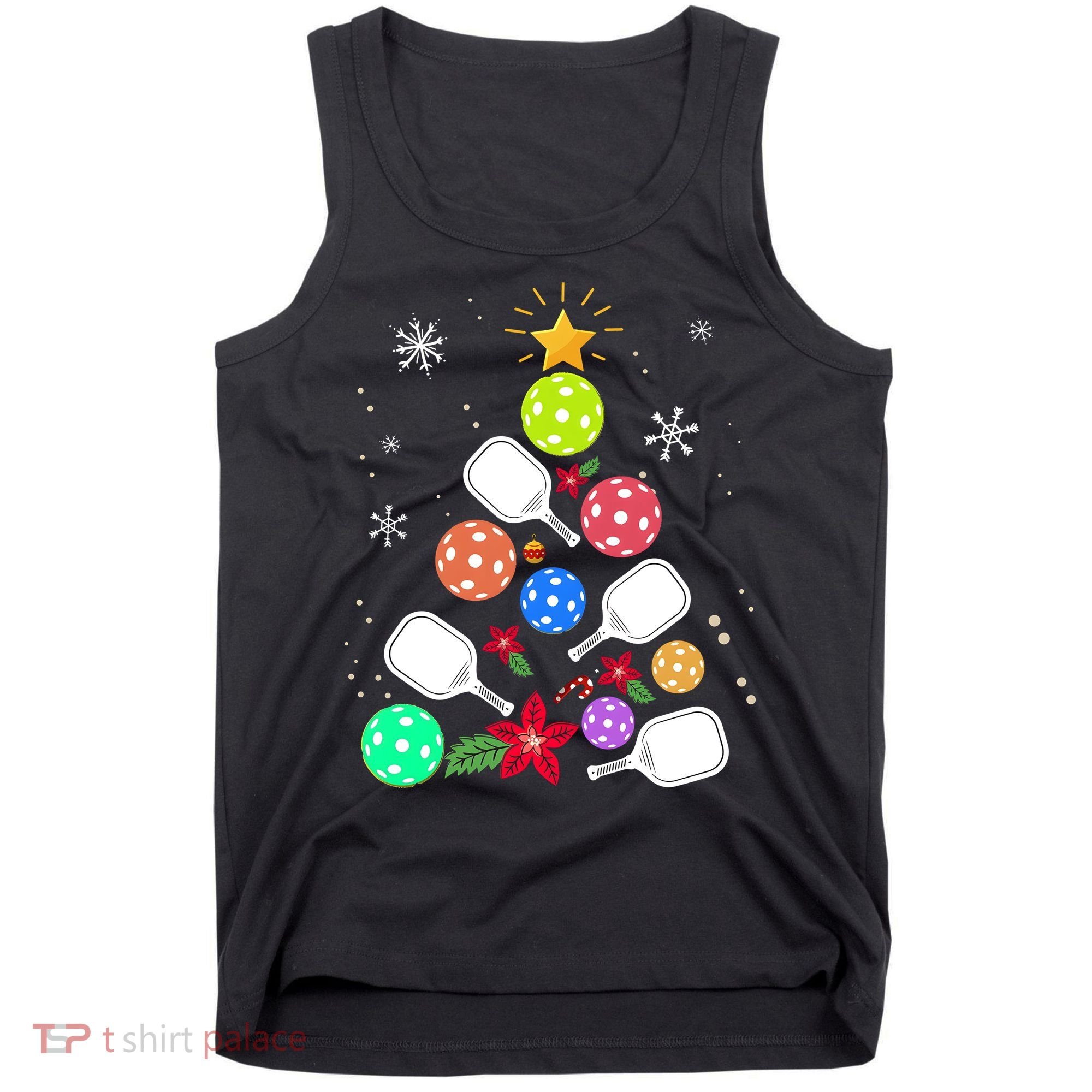 Pickleball Pickle Ball Christmas Tree Tank Top