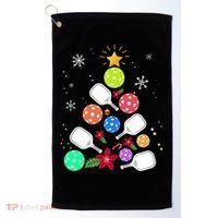 Pickleball Pickle Ball Christmas Tree Golf Towel thumb 0