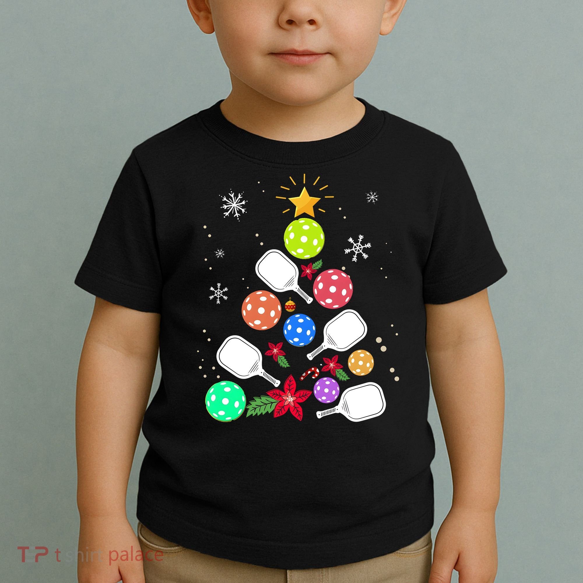 Pickleball Pickle Ball Christmas Tree Toddler T-Shirt