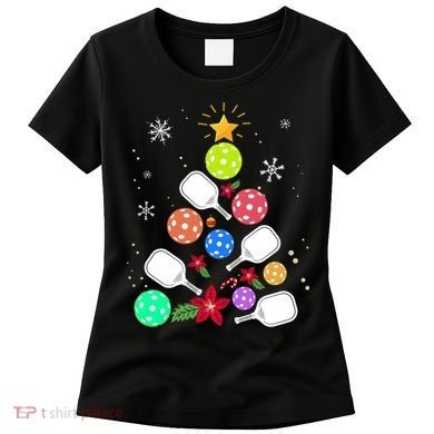 Pickleball Pickle Ball Christmas Tree Women's T-Shirt
