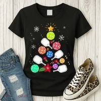 Pickleball Pickle Ball Christmas Tree Women's T-Shirt thumb 3