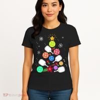 Pickleball Pickle Ball Christmas Tree Women's T-Shirt thumb 4