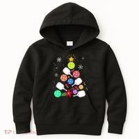 Pickleball Pickle Ball Christmas Tree Kids Hoodie thumb 0