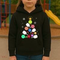 Pickleball Pickle Ball Christmas Tree Kids Hoodie thumb 3