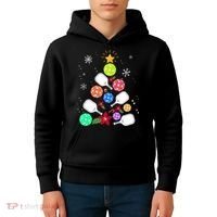 Pickleball Pickle Ball Christmas Tree Kids Hoodie thumb 4