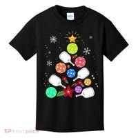 Pickleball Pickle Ball Christmas Tree Kids T-Shirt thumb 0