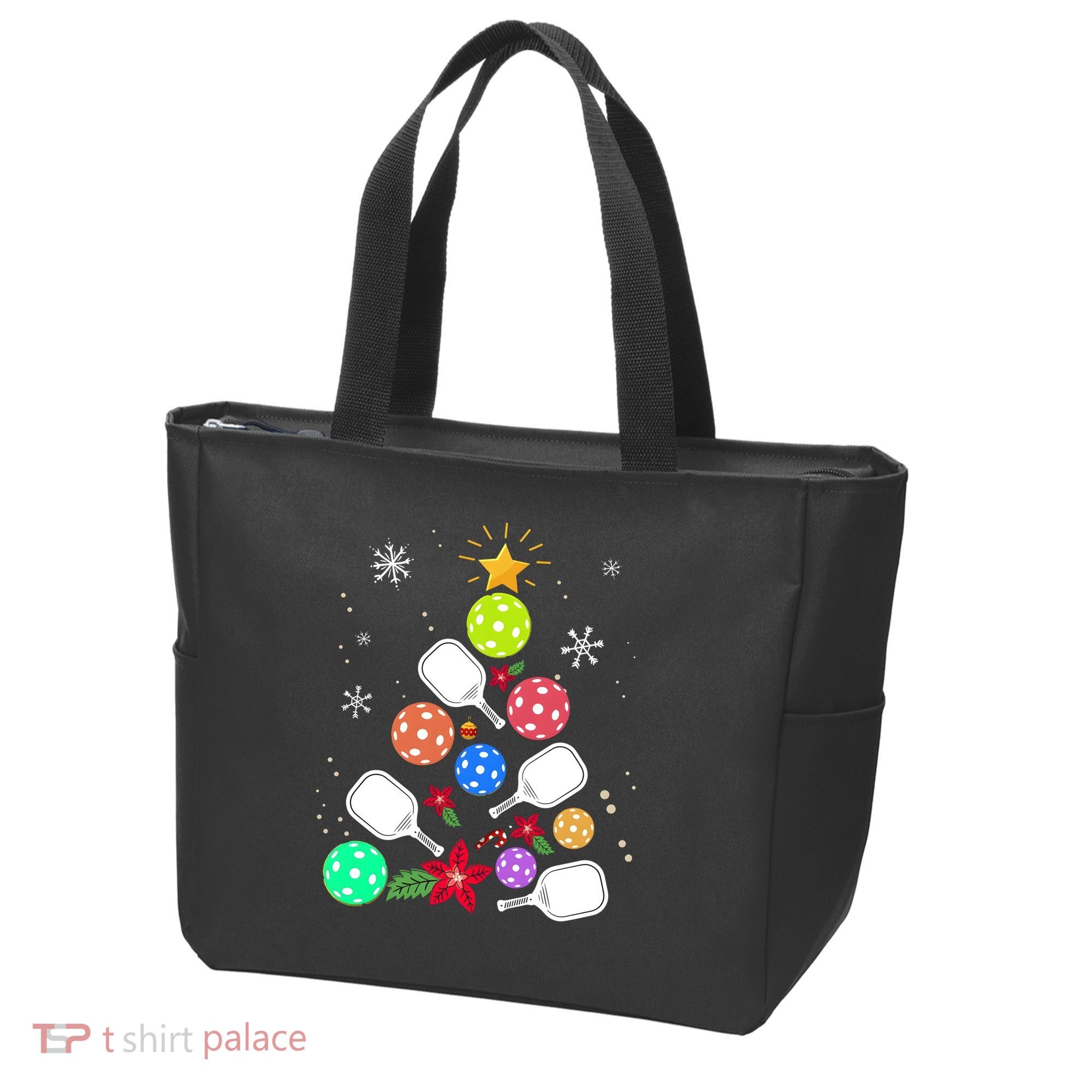Pickleball Pickle Ball Christmas Tree Tote Bag