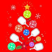 Pickleball Pickle Ball Christmas Tree Santa Hat thumb 1