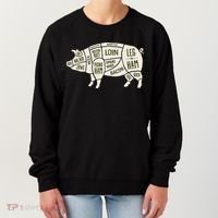 Pig & Pork Butcher Diagram Bacon Lover Women's Sweatshirt thumb 0