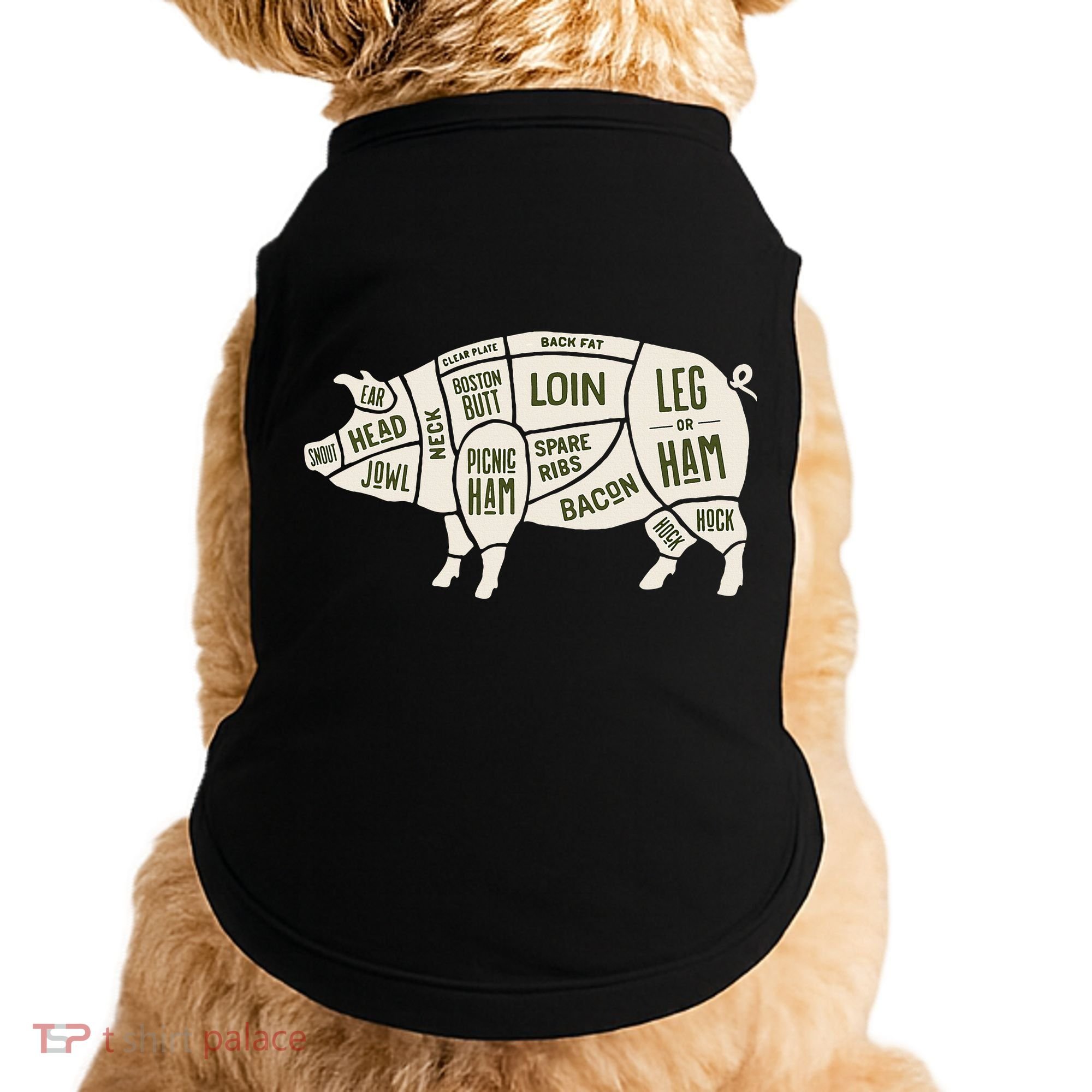 Pig & Pork Butcher Diagram Bacon Lover Doggie Tank