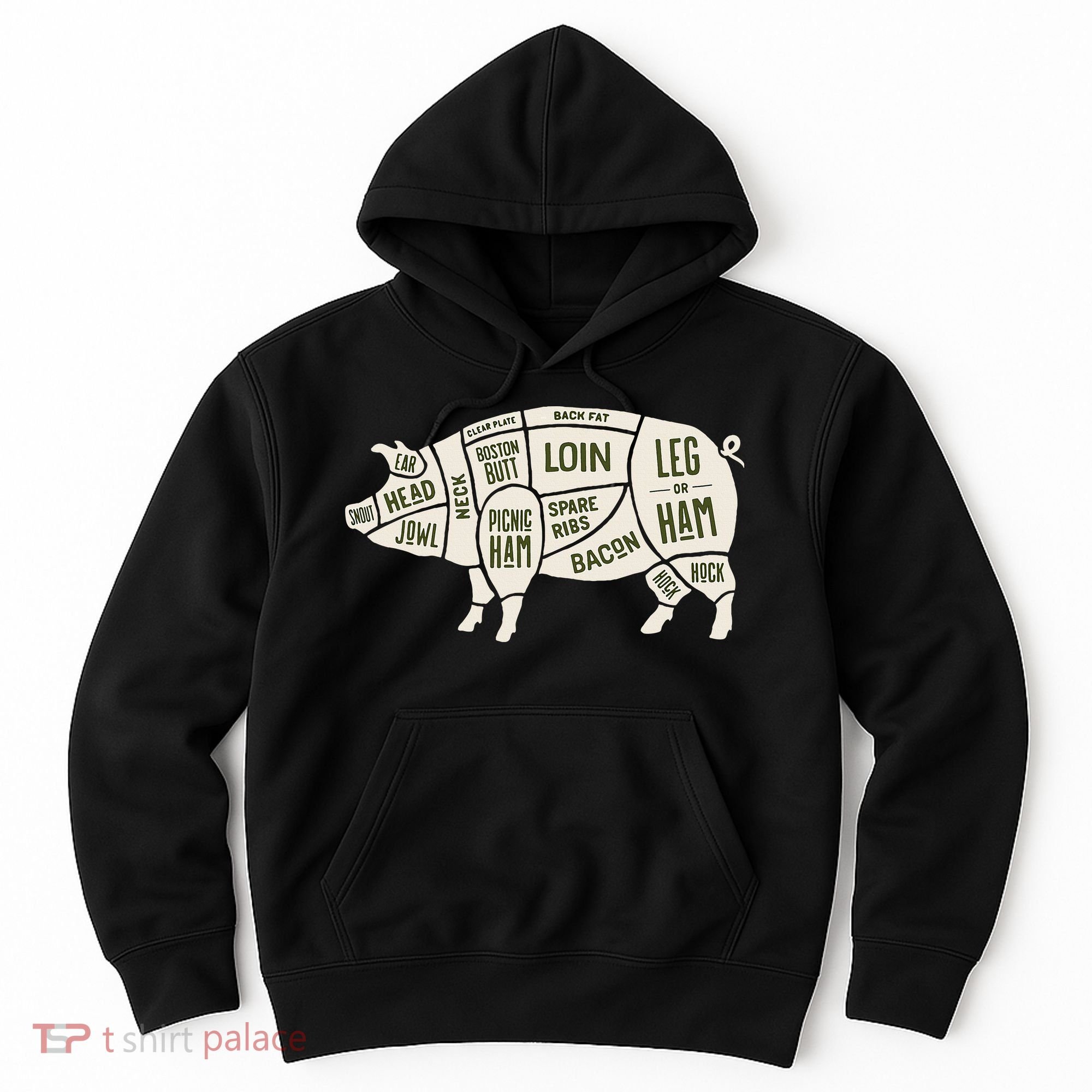Pig & Pork Butcher Diagram Bacon Lover Hoodie