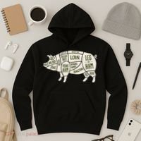 Pig & Pork Butcher Diagram Bacon Lover Hoodie thumb 3