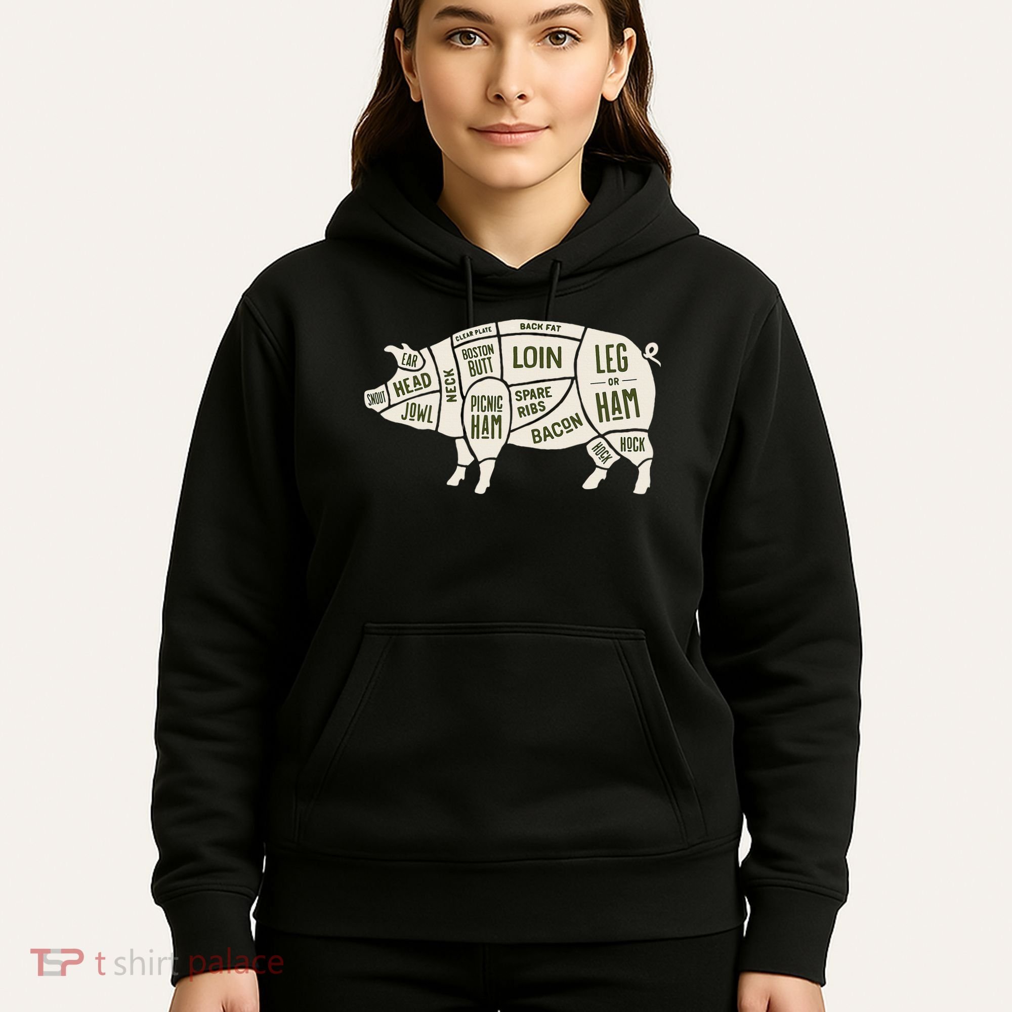 Pig & Pork Butcher Diagram Bacon Lover Hoodie