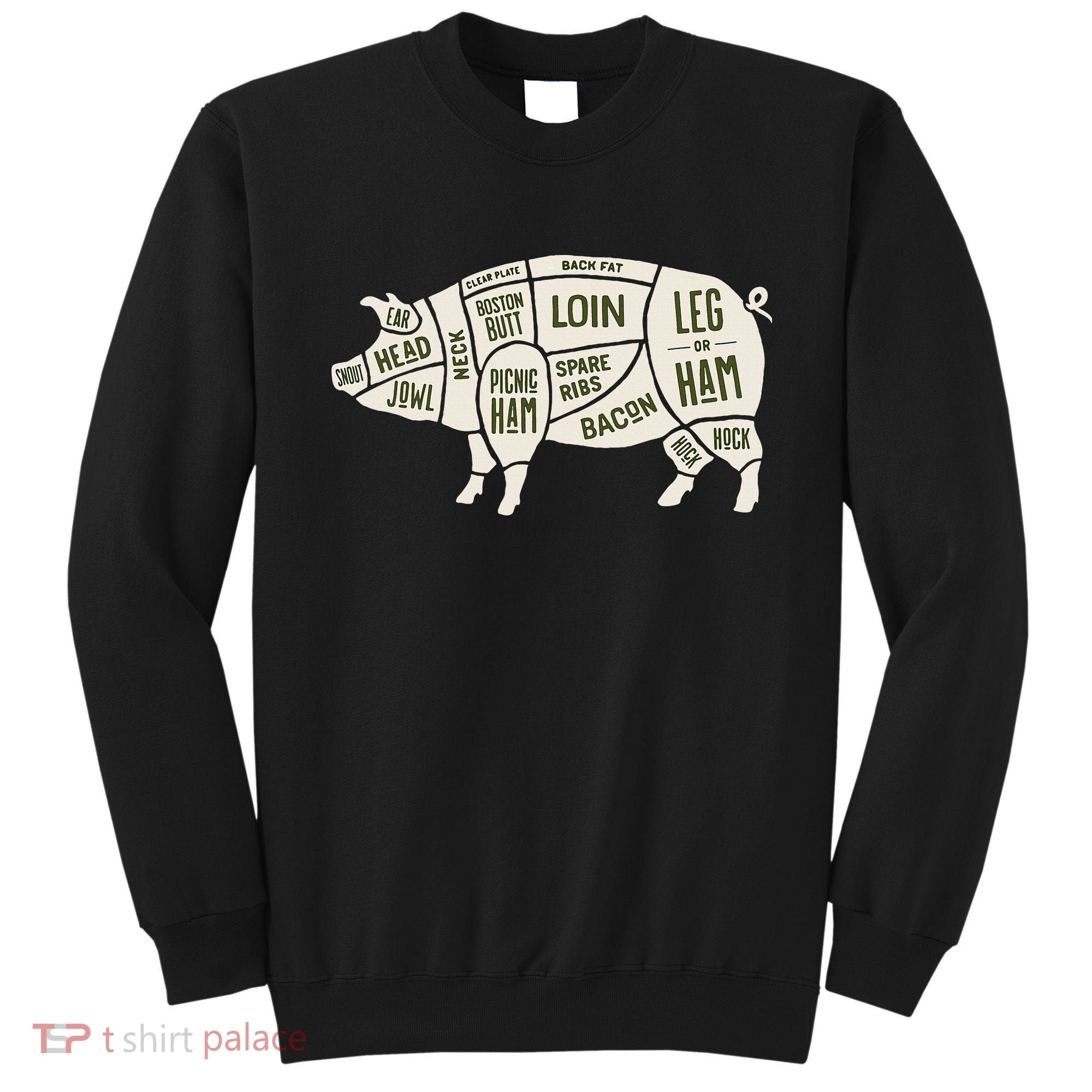Pig & Pork Butcher Diagram Bacon Lover Sweatshirt