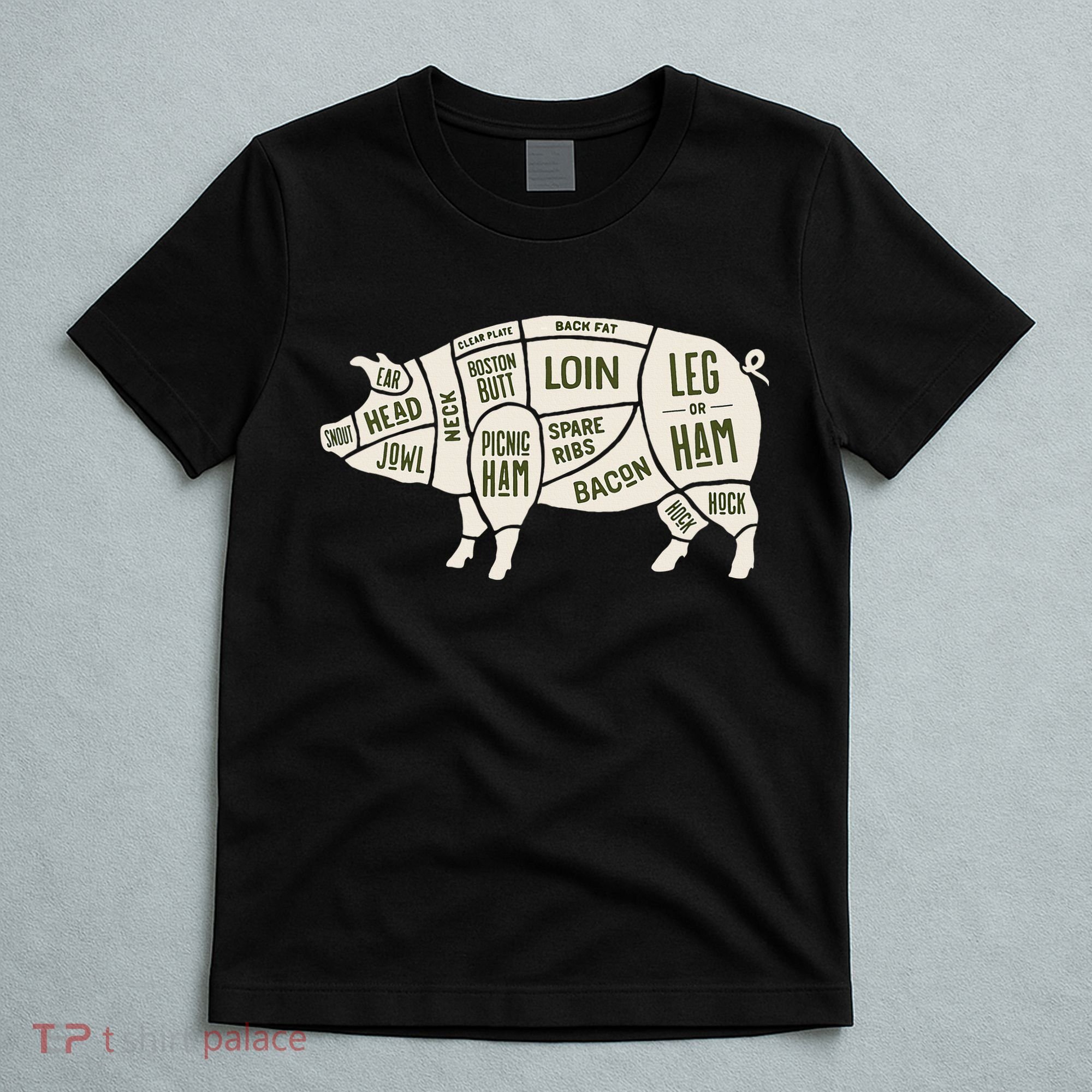 Pig & Pork Butcher Diagram Bacon Lover T-Shirt