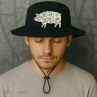 Pig & Pork Butcher Diagram Bacon Lover Bucket Hat thumb 2