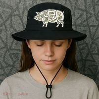 Pig & Pork Butcher Diagram Bacon Lover Bucket Hat thumb 3