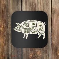 Pig & Pork Butcher Diagram Bacon Lover Coaster thumb 0