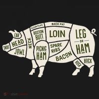 Pig & Pork Butcher Diagram Bacon Lover Polo thumb 3