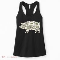 Pig & Pork Butcher Diagram Bacon Lover Women's Tank Top thumb 0