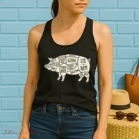 Pig & Pork Butcher Diagram Bacon Lover Women's Tank Top thumb 2