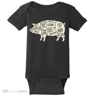 Pig & Pork Butcher Diagram Bacon Lover Baby Bodysuit