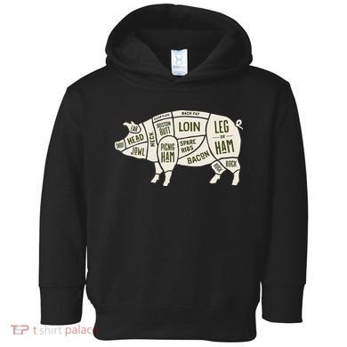 Pig & Pork Butcher Diagram Bacon Lover Toddler Hoodie