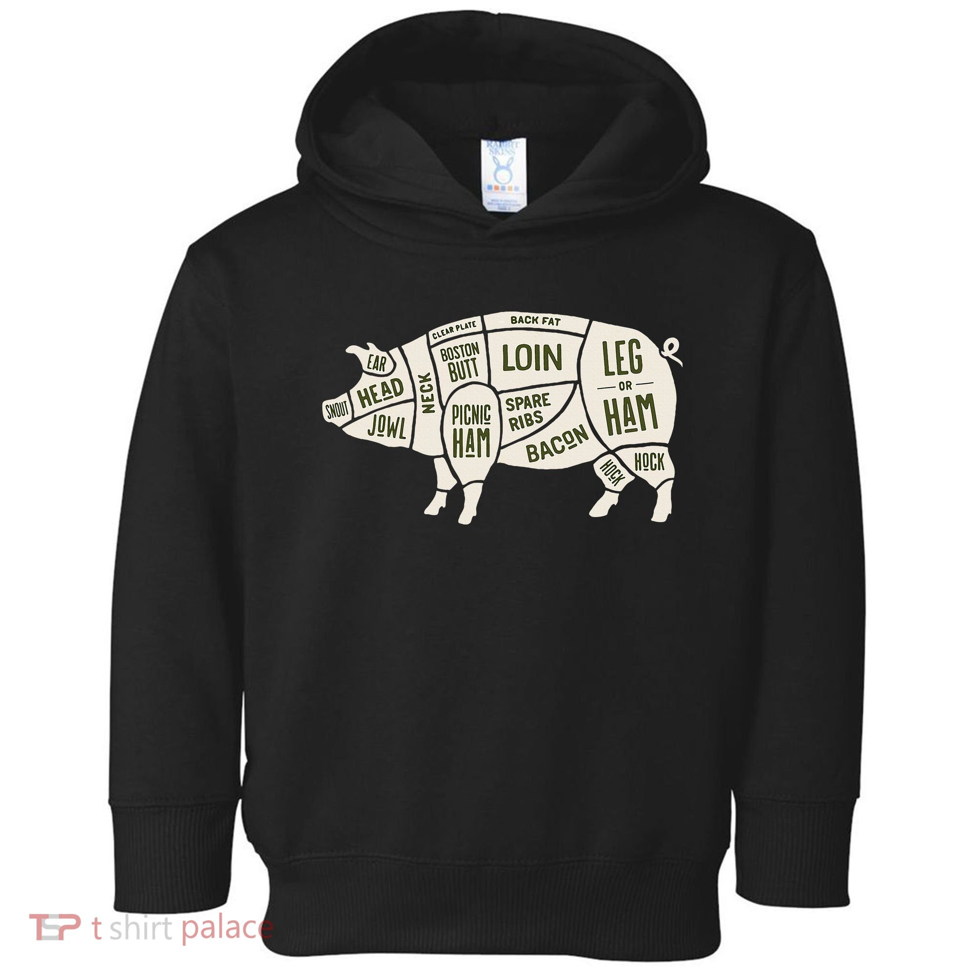 Pig & Pork Butcher Diagram Bacon Lover Toddler Hoodie