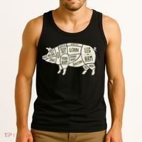 Pig & Pork Butcher Diagram Bacon Lover Tank Top thumb 3