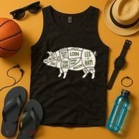 Pig & Pork Butcher Diagram Bacon Lover Tank Top thumb 4