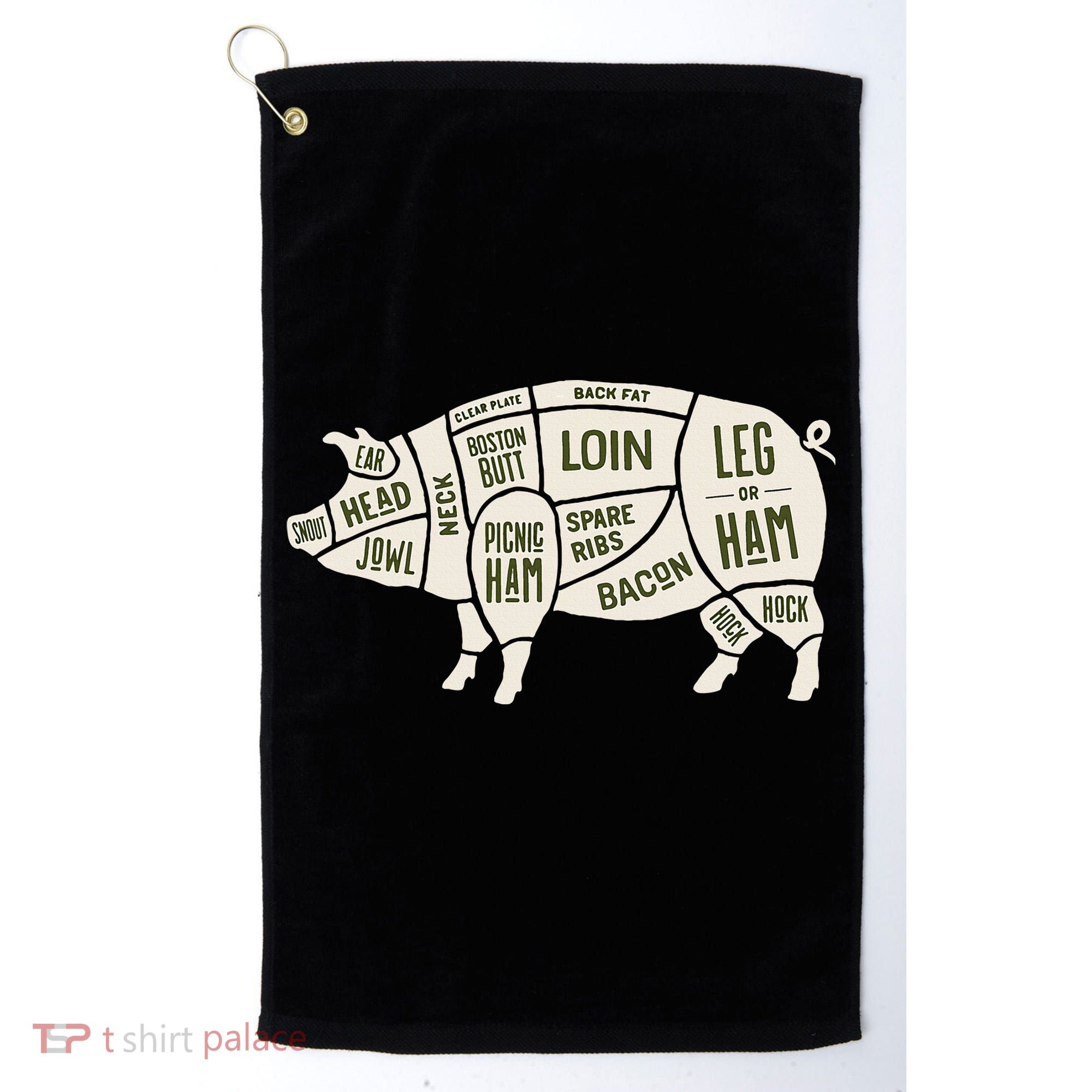 Pig & Pork Butcher Diagram Bacon Lover Golf Towel